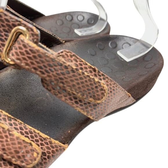 Vionic Aubrey Slip On Snake Print Slides Brown Sandals Flip Flops Casual Shoes 9 - Picture 10 of 16